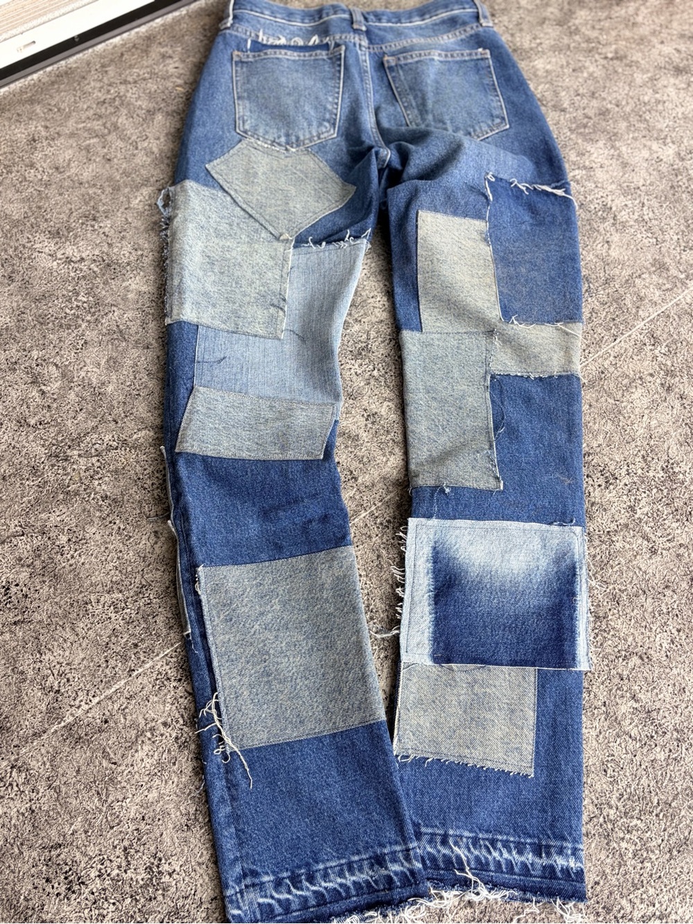 Free People Patchwork Denim Jeans - Blue Multi Size 24